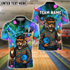 BlueJose Bowling And Pins Funny Tiger Colorful Customized Name, Team Name 3D Shirt (4 Colors)