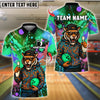 BlueJose Bowling And Pins Funny Tiger Colorful Customized Name, Team Name 3D Shirt (4 Colors)