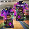 BlueJose Bowling And Pins Funny Tiger Colorful Customized Name, Team Name 3D Shirt (4 Colors)