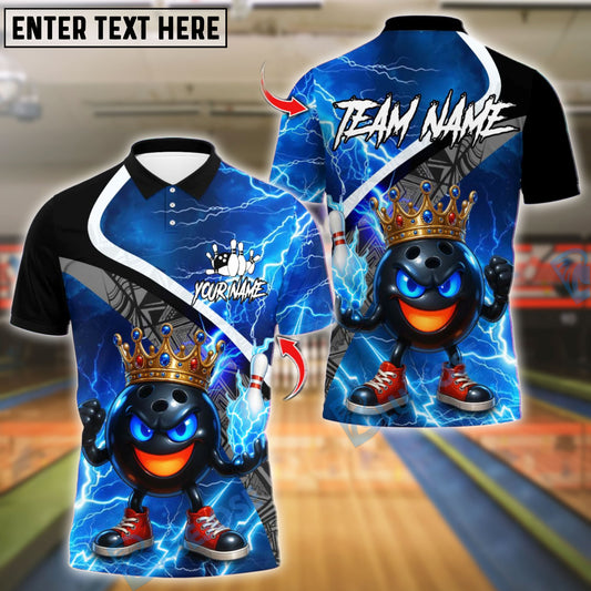 BlueJose Bowling And Pins King Thunder Breaker Customized Name, Team Name 3D Shirt (4 Colors)