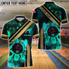 BlueJose Bowling And Pins Fire Flame King Customized Name, Team Name 3D Shirt (4 Colors)