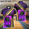 BlueJose Bowling And Pins Fire Flame King Customized Name, Team Name 3D Shirt (4 Colors)