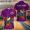 BlueJose Bowling And Pins Graffiti Eagle Street Style Customized Name, Team Name 3D Shirt (4 Colors)