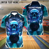 BlueJose Bowling And Pins Electric Skull Customized Name, Team Name 3D Shirt (4 Colors)