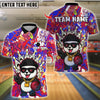 BlueJose Bowling And Pins Graffiti Panda Street Style Customized Name, Team Name 3D Shirt (4 Colors)