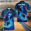 BlueJose Bowling And Pins  Cyber Reaper Design Customized Name, Team Name 3D Shirt (4 Colors)