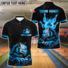 BlueJose Bowling And Pins Wolf Strike Gold Fury Customized Name, Team Name 3D Shirt (4 Colors)