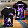 BlueJose Bowling And Pins Wolf Strike Gold Fury Customized Name, Team Name 3D Shirt (4 Colors)