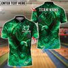 BlueJose Bowling And Pins Flame Eagle Design Customized Name, Team Name 3D Shirt (4 Colors)
