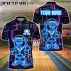 BlueJose Bowling And Pins Bear Crossed Arms Neon Customized Name, Team Name 3D Shirt (4 Colors)