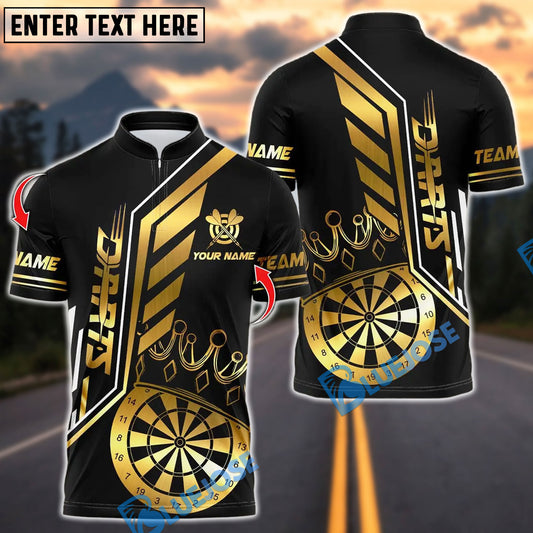 BlueJose Darts King's Crown Design Customized Name, Team Name 3D Shirt (4 Colors)
