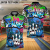BlueJose  Funny Graffiti Bowling Crew Customized Name, Team Name 3D Shirt (4 Colors)