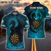 BlueJose Darts Dark Twin Dragon Fantasy Style Personalized Name, Team Name Shirt (4 Colors)