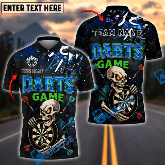 BlueJose Skeleton Darts Game Personalized Name, Team Name Shirt (4 Colors)