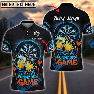 BlueJose Funny Beer Darts Old Game Personalized Name, Team Name Shirt (4 Colors)