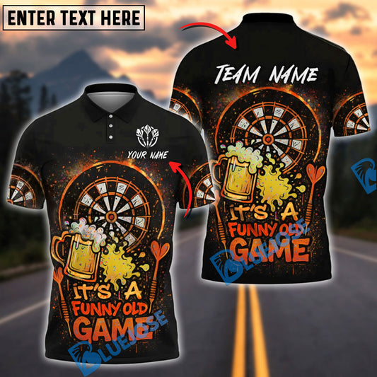 BlueJose Funny Beer Darts Old Game Personalized Name, Team Name Shirt (4 Colors)