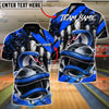 BlueJose Bowling And Pins Inferno Snake Customized Name, Team Name 3D Shirt (4 Colors)