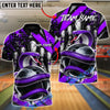 BlueJose Bowling And Pins Inferno Snake Customized Name, Team Name 3D Shirt (4 Colors)
