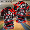 BlueJose Bowling And Pins Inferno Snake Customized Name, Team Name 3D Shirt (4 Colors)