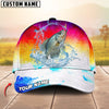BlueJose Fishing Vibrant Sunset Personalized Cap (13 Breeds)