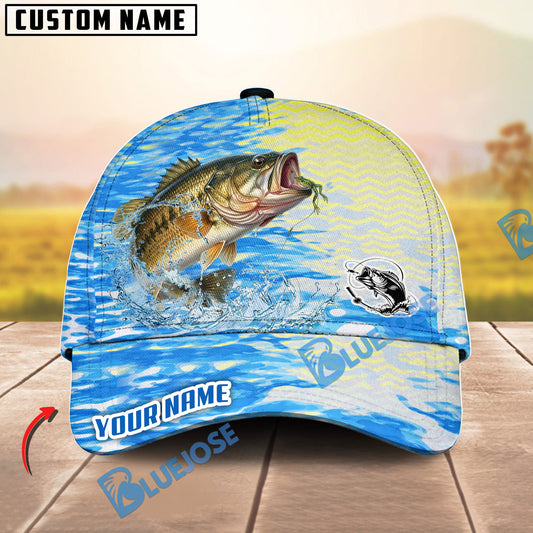 BlueJose Fishing Blue Lake Pattern Personalized Cap (13 Breeds)