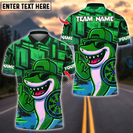 BlueJose Darts Shark Graffiti Style Customized Name, Team Name 3D Shirt (4 Colors)