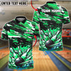 BlueJose Bowling And Pins Paint Impact Customized Name, Team Name 3D Shirt (4 Colors)