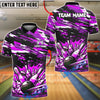 BlueJose Bowling And Pins Paint Impact Customized Name, Team Name 3D Shirt (4 Colors)