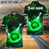BlueJose Bowling And Pins Fire Impact Customized Name, Team Name 3D Shirt (4 Colors)