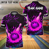 BlueJose Bowling And Pins Fire Impact Customized Name, Team Name 3D Shirt (4 Colors)