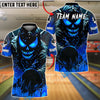 BlueJose Bowling And Pins Evil Pumpkin Demon Customized Name, Team Name 3D Shirt (4 Colors)