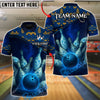 BlueJose Bowling And Pins Ethnic Pattern Customized Name, Team Name 3D Shirt (4 Colors)