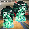 BlueJose Bowling And Pins Crystal Polar Bear Customized Name, Team Name 3D Shirt (4 Colors)