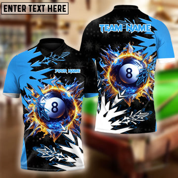 BlueJose Billiards Ball 8 Pool Power Frozen Personalized Name Shirt (4 Colors)