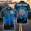BlueJose Darts Flaming Target Fire Style Personalized Name, Team Name Shirt (4 Colors)