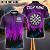 BlueJose Darts Flaming Target Fire Style Personalized Name, Team Name Shirt (4 Colors)