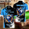 BlueJose Billiards Ball 8 Pool Power Frozen Personalized Name Shirt (4 Colors)