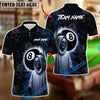 BlueJose Billiards 8 Ball Gothic Skull Personalized Name, Team Name Unisex Shirt (4 Colors)