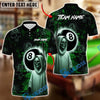 BlueJose Billiards 8 Ball Gothic Skull Personalized Name, Team Name Unisex Shirt (4 Colors)