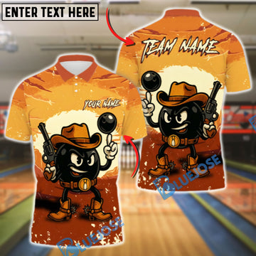 BlueJose Bowling And Pins Funny Cowboy Customized Name, Team Name 3D Shirt