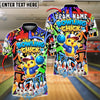 BlueJose Bowling Chick Street Art Customized Name, Team Name 3D Shirt (4 Colors)
