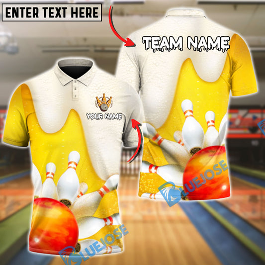 BlueJose Bowling And Pins Cold Beer Strike Personalized Shirt