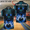 BlueJose Bowling And Pins Werewolf Fire Eyes Customized Name, Team Name 3D Shirt (4 Colors)