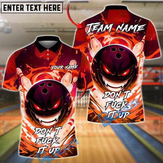 BlueJose Bowling And Pins Angry Flame Customized Name, Team Name 3D Shirt (4 Colors)
