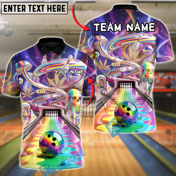 BlueJose Bowling And Pins Trippy Universe 420 Personalized Shirt