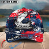 BlueJose Fishing Patriotic Grunge Splatter Personalized Cap (13 Breeds)