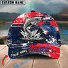 BlueJose Fishing Patriotic Grunge Splatter Personalized Cap (13 Breeds)