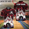 BlueJose Bowling And Pins Angry Ball vs Screaming Pins 2 Customized Name 3D Shirt (4 Colors)