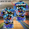 BlueJose Skater Bowling Ball Attack 2 Customized Name, Team Name 3D Shirt (4 Colors)