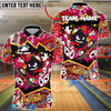 BlueJose Skater Bowling Ball Attack 2 Customized Name, Team Name 3D Shirt (4 Colors)